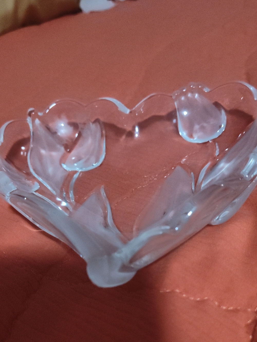 Clear Glass Floral Accent Bowl - Home Art